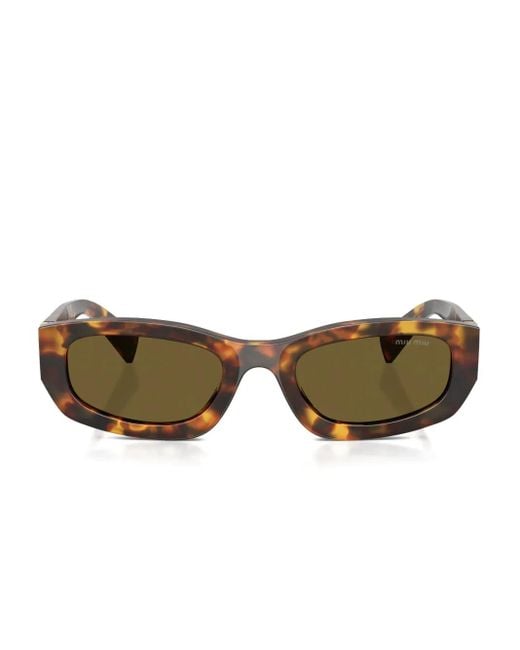 Miu Miu Natural Rectangle-Frame Sunglasses