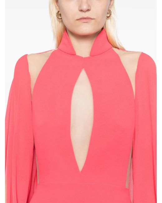 Saiid Kobeisy Pink Crepe Georgette Dress