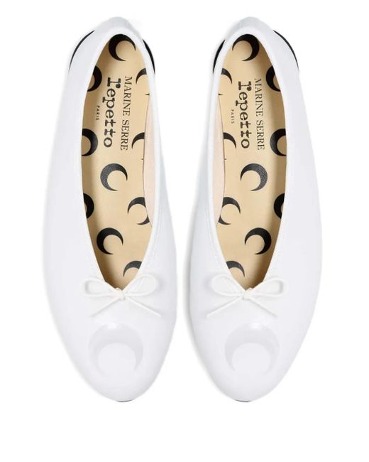 Repetto White X Marine Serre Lilouh Crescent-Moon Ballet Flats