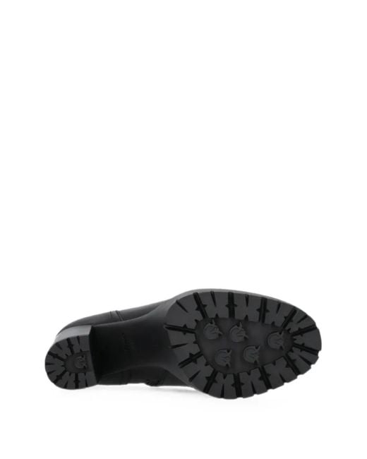 Pinko Black Lace-Up Platform Ankle Boots