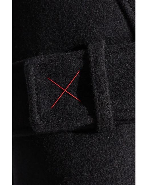 Victoria Beckham Black Wool Double Breasted Coat