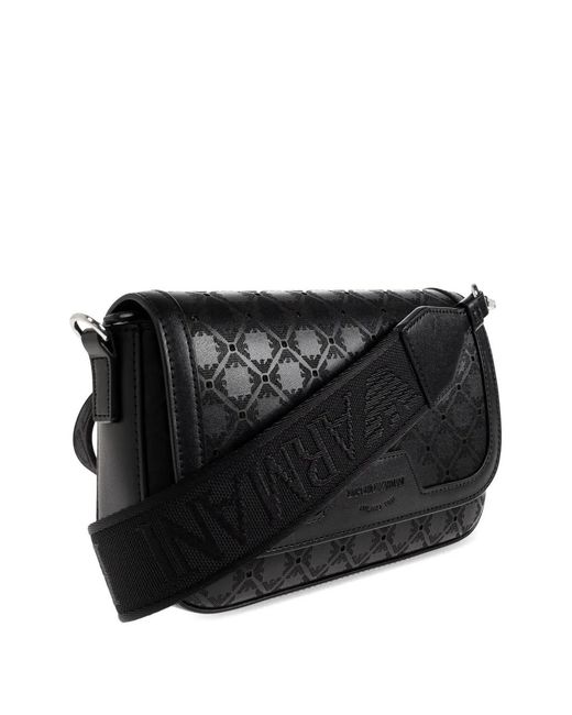 Emporio Armani Black Sac À Bandoulière À Logo Imprimé
