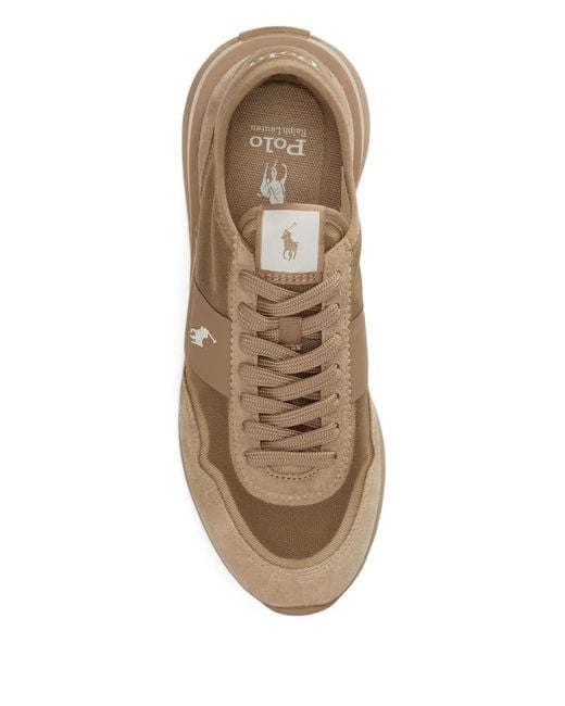 Polo Ralph Lauren Brown Train 89 Mesh Suede Trainers