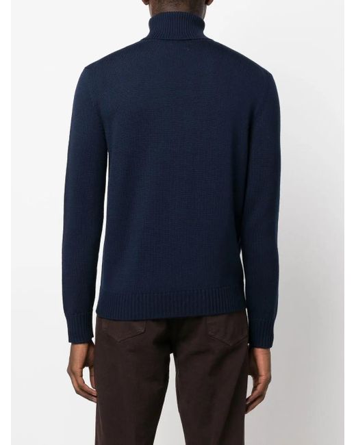 Ballantyne Blue Roll-Neck Wool Jumper for men