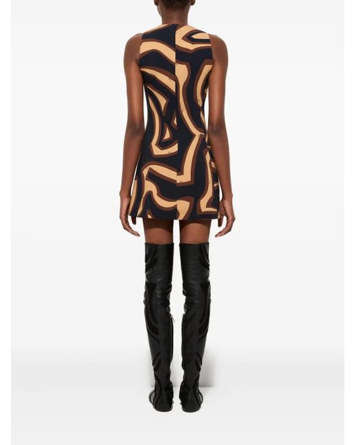 Emilio Pucci Black Mini Dress With "Labyrinth" Print