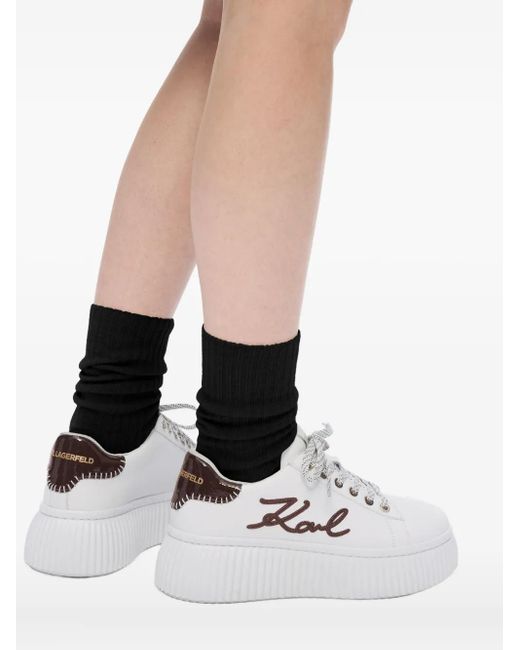 Karl Lagerfeld White Kreeper Cornelly Sneakers