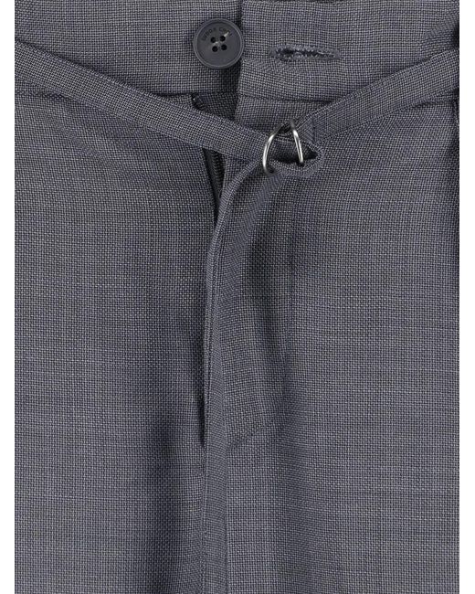 Eudon Choi Blue Belted Pleated Trousers