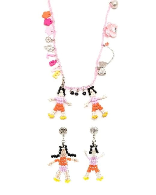 Amir Slama White Charm Detail Necklace