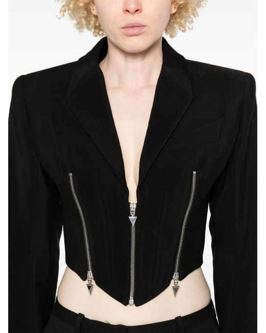 Mugler Black Zip-Up Jacket