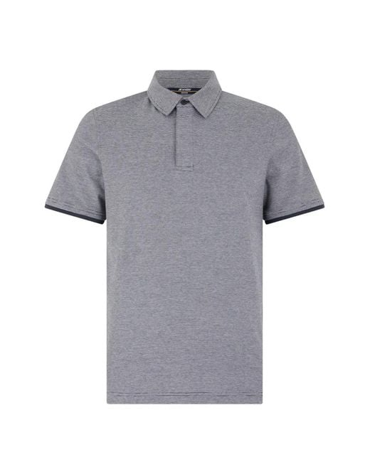 K-Way Gray Striped Short-Sleeve Polo Shirt for men