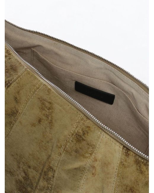 Lemaire Metallic Neutral Croissant Denim Shoulder Bag - Unisex - Cotton
