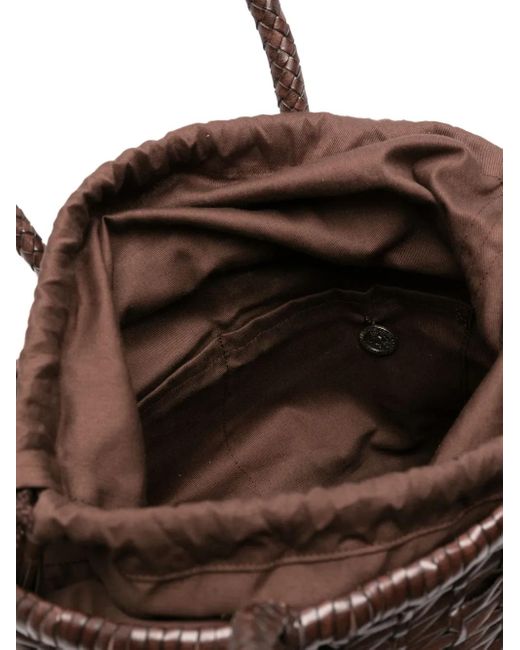 Dragon Diffusion Black Woven-Leather Bucket Bag