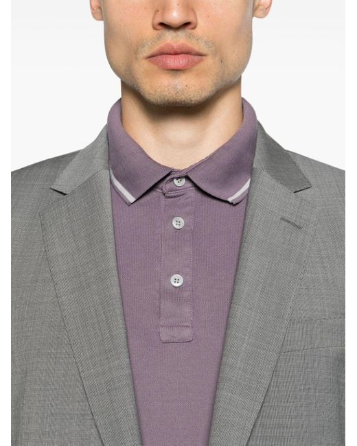 Paul & Shark Purple Logo-patch Cotton Polo Shirt for men