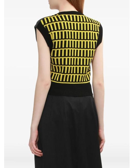 Enfold Black Ribbed V-Neck Sleeveless Vest