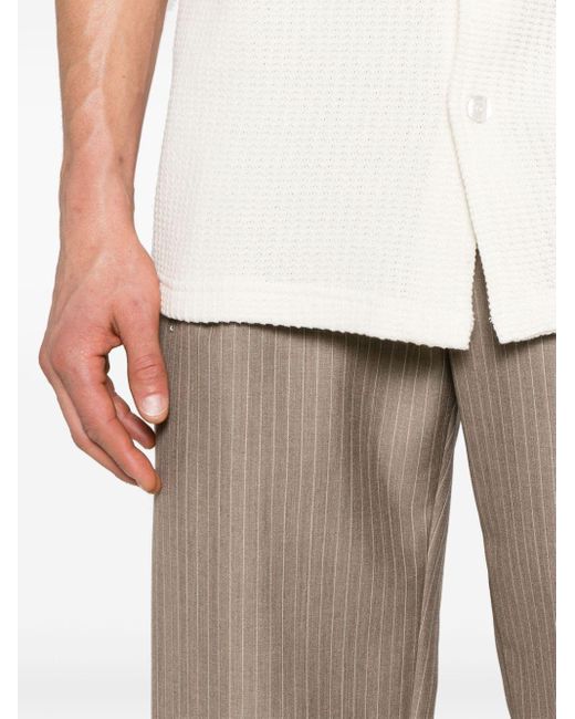 Drole de Monsieur Natural Pinstriped Mid-rise Tailored Trousers for men