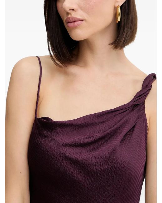 twinset one shoulder satin dress Long one-shoulder satin dress Woman, Pink