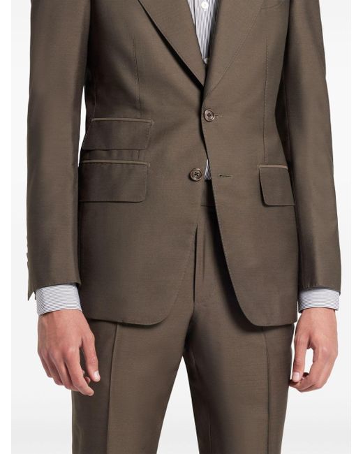 Tom Ford Brown Single-breasted Straight-leg Suit for men