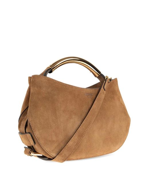 Moschino Brown Small Handle Me Tote Bag