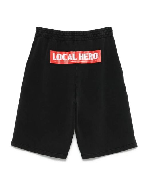 Martine Rose Black Logo-Print Shorts for men