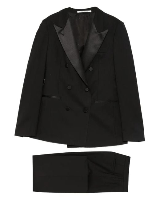 Tagliatore Black Double-Breasted Suit