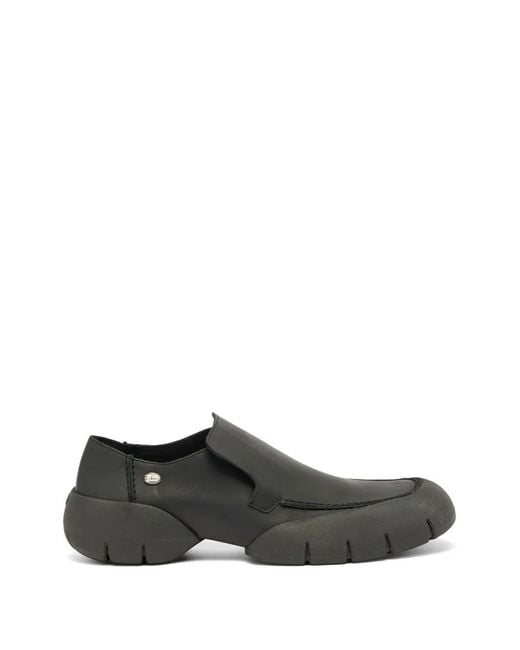 DIESEL Gray D-Mathieu Leather Loafers for men