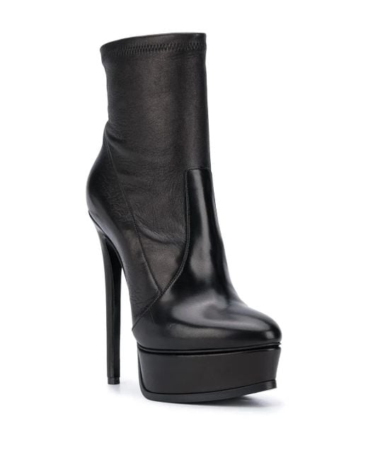 Casadei Black Platform Ankle Boots