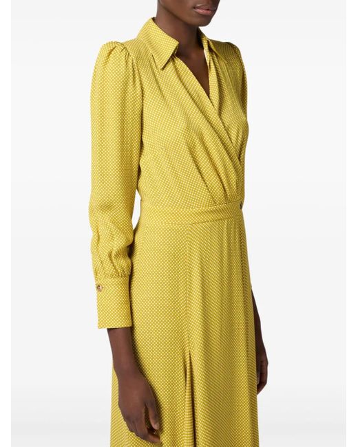 Abito A Pois di Elisabetta Franchi in Yellow