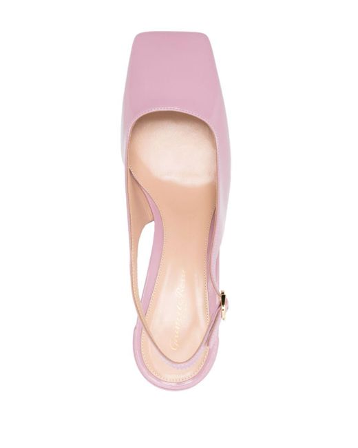 Gianvito Rossi Pink Leather Sling-back Pumps
