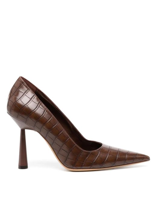 Pumps Balantine Con Effetto Coccodrillo 100Mm di Gia Borghini in Brown