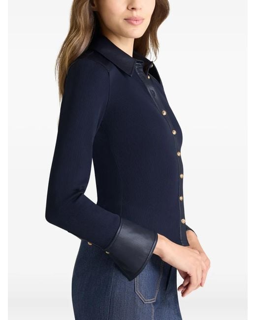 Cinq À Sept Blue Magali Collared Buttoned Top