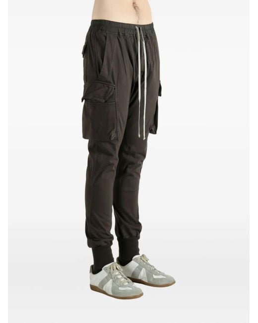 Rick Owens Gray Mastodon-Cut Drawstring Cargo Pants for men