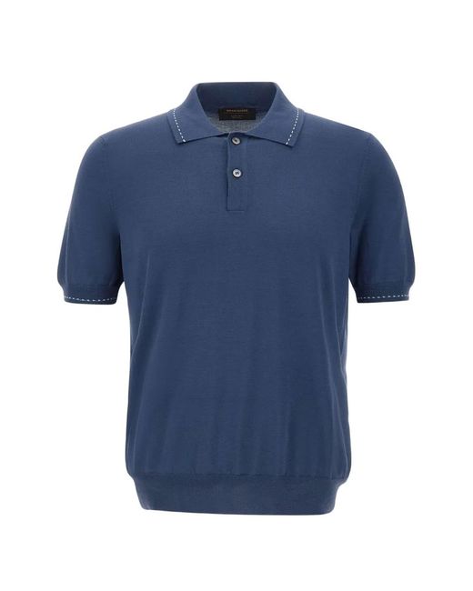 Gran Sasso Blue Short-Sleeve Polo Shirt for men