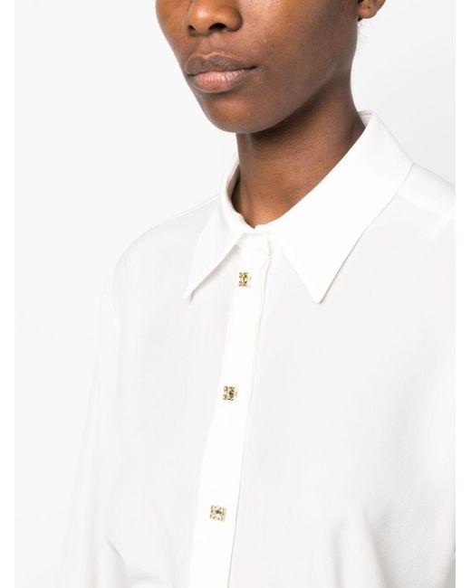 Givenchy White Long-Sleeve Silk Shirt