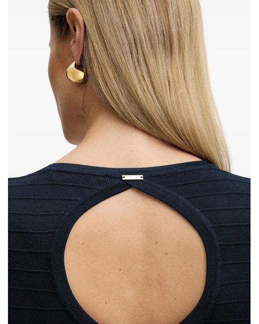 Twinset Blue Knitted Pleated Dress