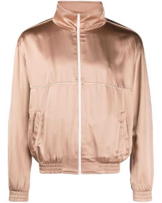 Saint Laurent Pink Zip-up Silk Track Jacket for men