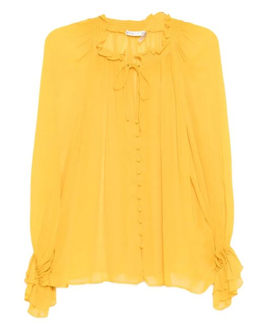 Alice + Olivia Yellow Josephine Blouse