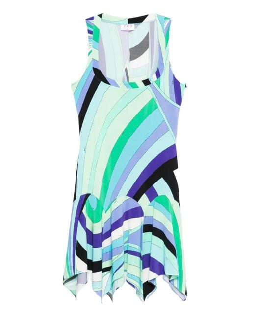 Emilio Pucci Blue Abstract-Print Dress