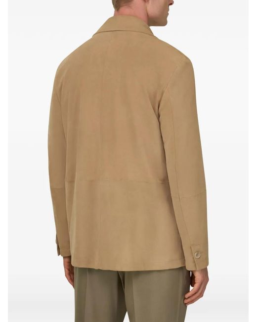 Boggi Natural Shirt-Collar Leather Jacket for men