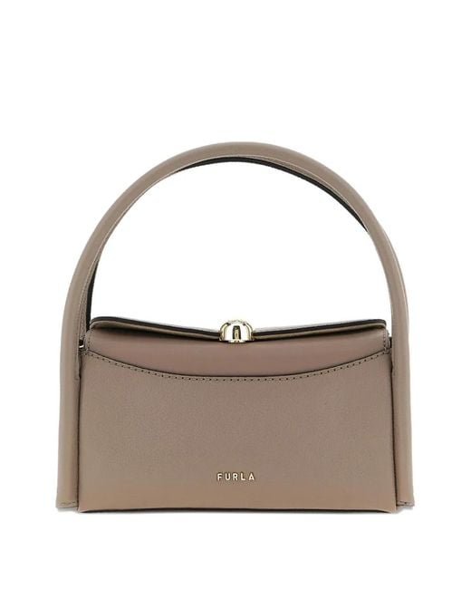 Furla Metallic Mini Nicole Grained-Effect Tote Bag