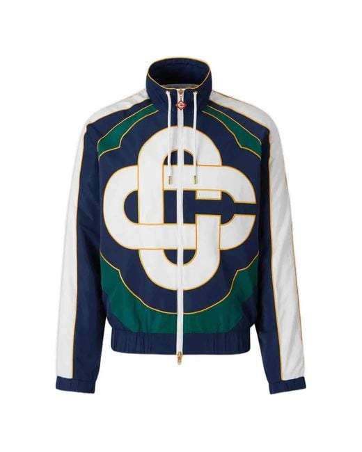Casablanca Blue Check Applique Windbreaker Jacket for men
