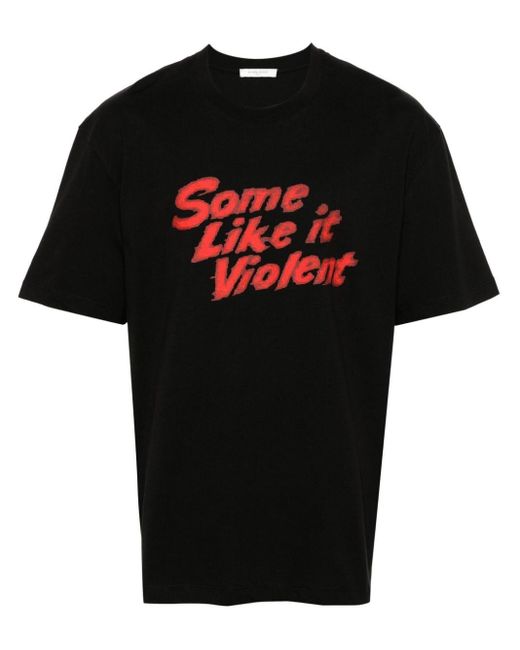 Ih Nom Uh Nit Black Slogan-print Cotton T-shirt for men
