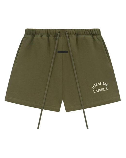Fear Of God Green Logo-Print Track Shorts for men
