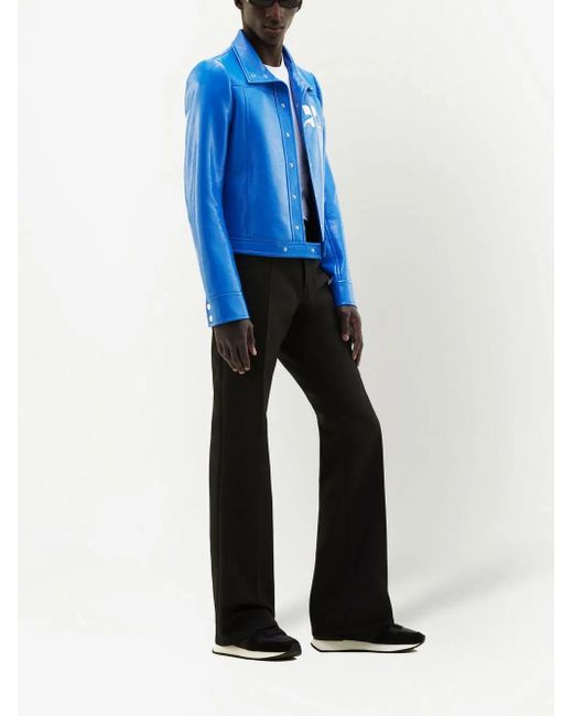 Courreges Blue Chest Logo-Patch Shirt Jacket for men
