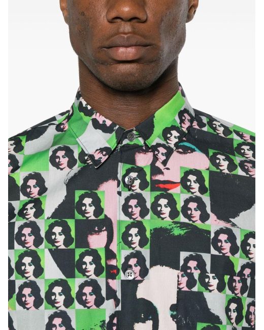 Camisa con estampado pop-art Comme des Garçons de hombre de color Green