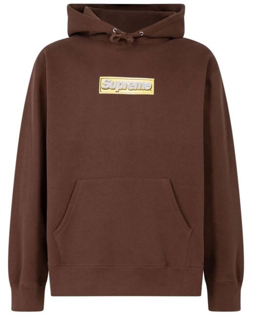 Supreme Brown Box Logo Drawstring Hoodie