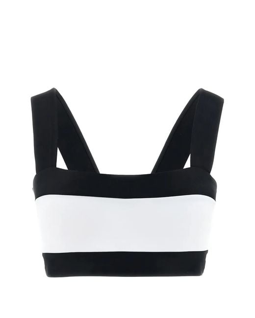 Goldbergh Black Plonge Contrast-Panel Bikini Top