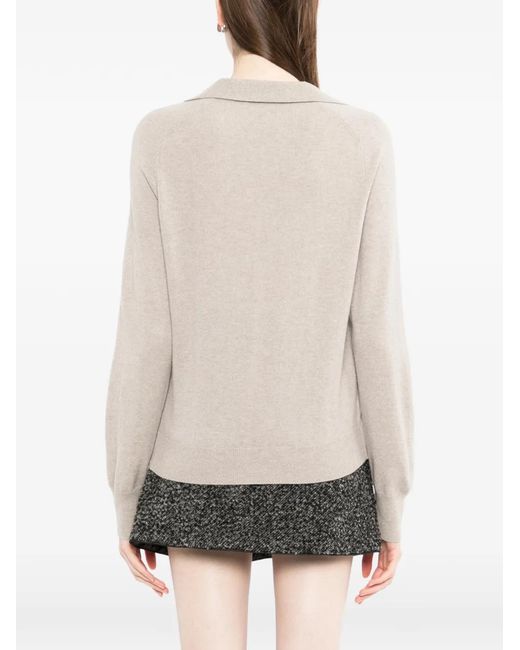 N.Peal Cashmere White Oberteil Mit V-Ausschnitt