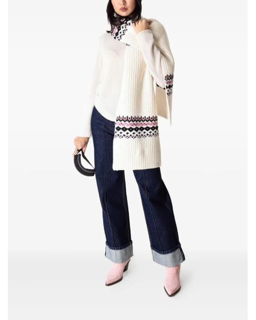 Rag & Bone Natural Leigh Fair-Isle Ribbed Scarf