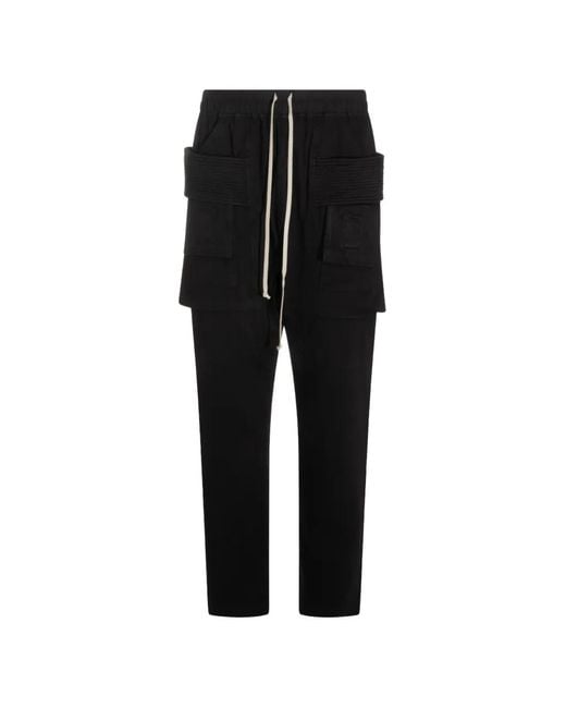Rick Owens Black Drawstring Track Pants for men