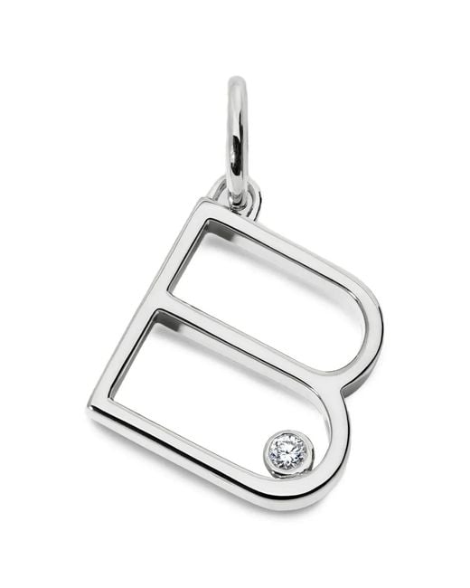 Monica Vinader White Solitaire Diamond Initial Pendant